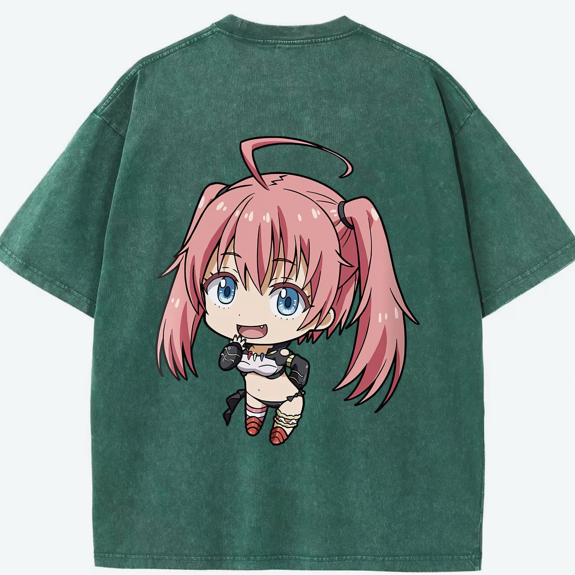 （画像用） 転スラ Regarding Reincarnated to Slime 綿100% ヴィンテージ風 半袖Tシャツ（背面プリント）